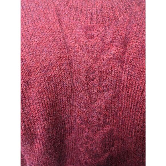 Vintage 80's Jeanne Pierre Pink Mohair Blend Cropped Sweater Fuzzy - Picture 5 of 7